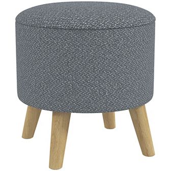 HOMCOM Storage Ottoman, Round Stool Chair with Cushioned Top