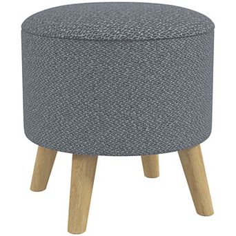 HOMCOM Storage Ottoman, Round Stool Chair with Cushioned Top