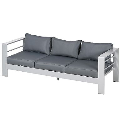Outsunny Patio Furniture With Cushions, Aluminum Outdoor Sofa