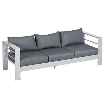 Outsunny Patio Furniture With Cushions, Aluminum Outdoor Sofa