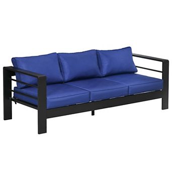 Outsunny Patio Furniture With Cushions, Aluminum Outdoor Sofa
