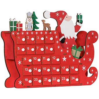 Homcom Christmas Advent Calendar With 24 Drawers, Xmas Gift