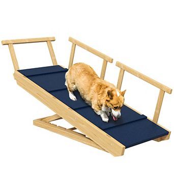 Pawhut Dog Ramp, Adjustable Foldable Pet Ramp For Small To Large Dogs