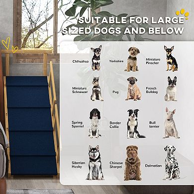 Pawhut Dog Ramp, Adjustable Foldable Pet Ramp For Small To Large Dogs
