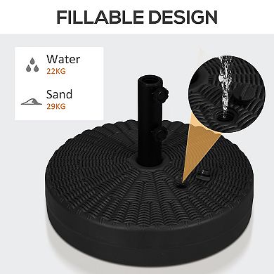Outsunny Fillable Umbrella Base for 1.5" or 2" Pole, Umbrella Stand,