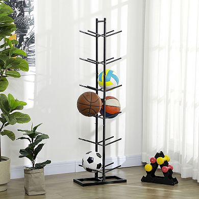 Soozier Ball Storage Rack, Basketball Holder, 12-ball Organizer