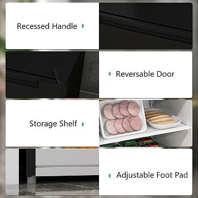Homcom Upright Freezer 3 Cu Ft Mini Freezer W/reversible Door
