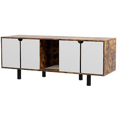 Pawhut Hidden Cat Litter Box Enclosure With 2 Cabinets