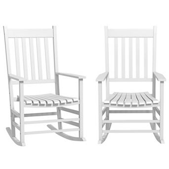 Outsunny 2 pc Rocking Chair Set, Outdoor Rocker Set