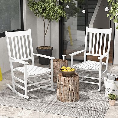 Outsunny 2pc Rocking Chair Set, Outdoor Rocker Set