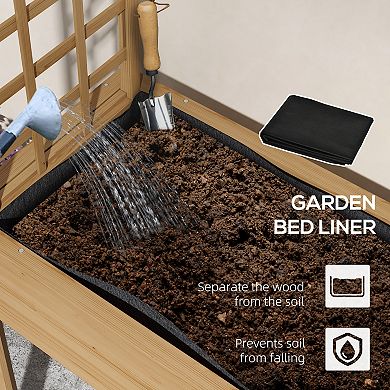 Outsunny Raised Garden Bed with Trellis for Climbing Plants