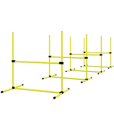 Pawhut 4 Piece Dog Agility Set With Adjustable Height Jump Bars