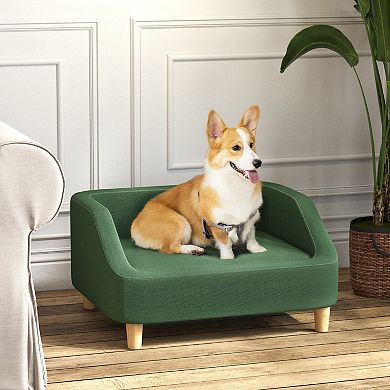 Pawhut Pet Sofa Dog Bed For Small & Medium Dogs With Washable Cushion