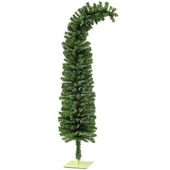Homcom 6ft Slim Whimsical Christmas Tree With Bendable Top Metal Base