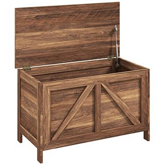 Homcom 19" Farmhouse Storage Chest Organizer