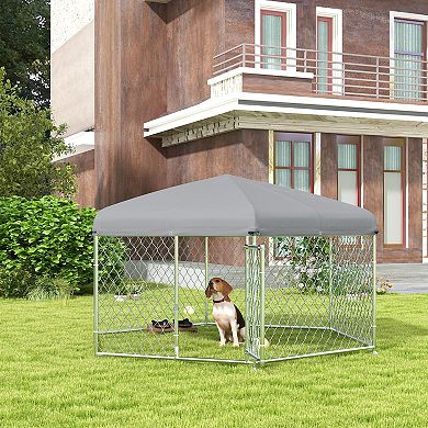 Pawhut Dog Kennel Outdoor W/ Waterproof Roof