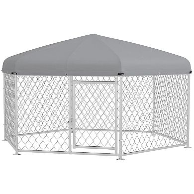 Pawhut Dog Kennel Outdoor W/ Waterproof Roof