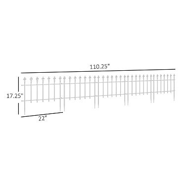 Outsunny 9.2ft Garden Fence Border Edging, Pack of 5