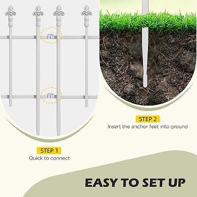 Outsunny 9.2ft Garden Fence Border Edging, Pack of 5