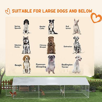 19.7' X 7.5' X 4.9' Dog Kennel Outdoor W/ Waterproof Roof