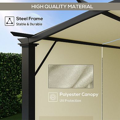 Outsunny 11' x 11' Outdoor Retractable Pergola Canopy for Backyard,