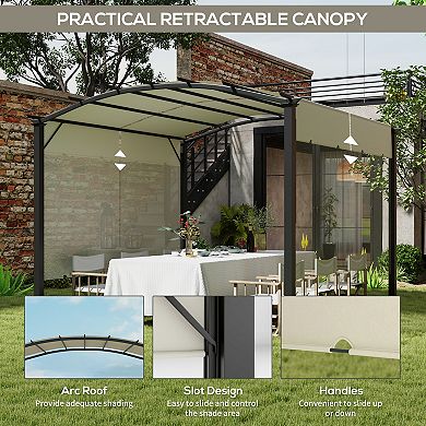 Outsunny 11' x 11' Outdoor Retractable Pergola Canopy for Backyard,
