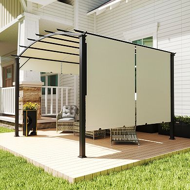 Outsunny 11' x 11' Outdoor Retractable Pergola Canopy for Backyard,