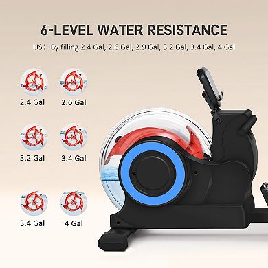 Soozier Foldable Water Rowing Machine With Wheels For Home Gym
