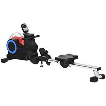 Soozier Foldable Water Rowing Machine With Wheels For Home Gym
