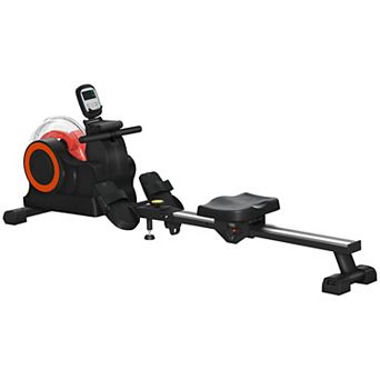Soozier Foldable Water Rowing Machine With Wheels For Home Gym