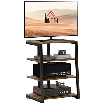 Homcom Tv Stand For 28" Tvs With Shelves And Extension Lead Holder