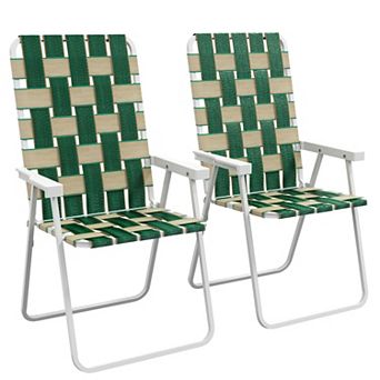 Outsunny 2 pc Patio Folding Chairs, Outdoor Camping Chairs