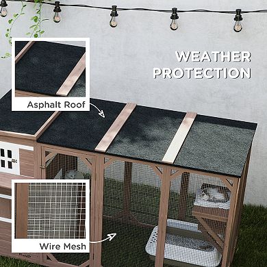 PawHut Catio Outdoor Cat Enclosure, Large Cat House for 3 Kitties