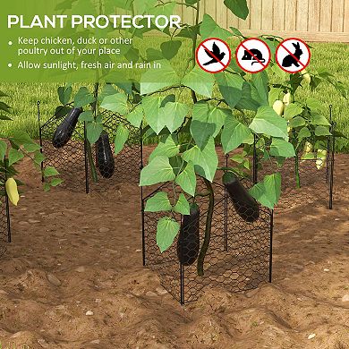 Outsunny 4 Pack Garden Chicken Wire Cloche, Plant Protectors From Animals