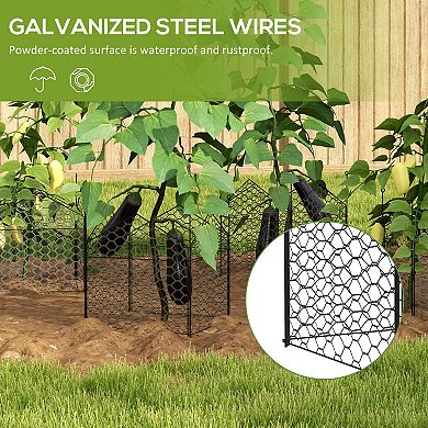 Outsunny 4 Pack Garden Chicken Wire Cloche, Plant Protectors From Animals