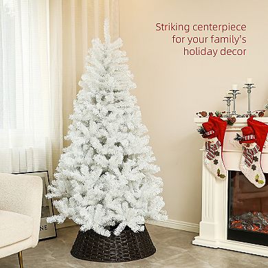 HOMCOM 6ft Artificial Christmas Tree, Holiday Décor with Steel Base