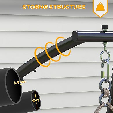 Outsunny Hammock Chair Stand. Metal Frame C Shape Hammock Stand,
