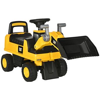 Aosom Cat Licensed Ride On Excavator For Kids With Manual Shovel