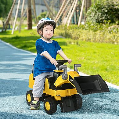 Aosom Cat Licensed Ride On Excavator For Kids With Manual Shovel