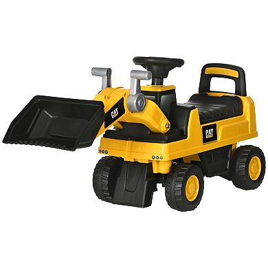 Aosom Cat Licensed Ride On Excavator For Kids With Manual Shovel