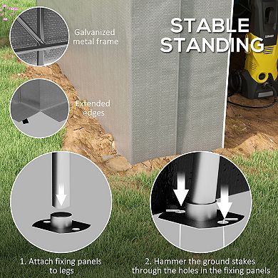 Outsunny 6 X 8ft Outdoor Storage Shed, Waterproof Heavy Duty Portable Shed