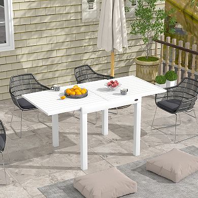 Outsunny Extendable Patio Dining Table For 4-6, Outdoor Dining Table