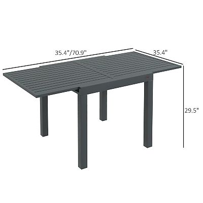 Outsunny Extendable Patio Dining Table For 4-6, Outdoor Dining Table - Main Image