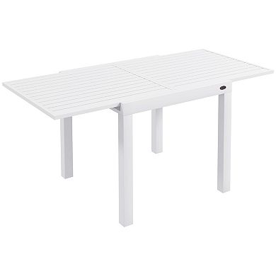 Outsunny Extendable Patio Dining Table For 4-6, Outdoor Dining Table