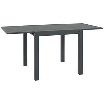 Outsunny Extendable Patio Dining Table For 4-6, Outdoor Dining Table