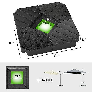 Outsunny Cantilever Umbrella Weights 132 lb. Water or 176 lb. Sand,