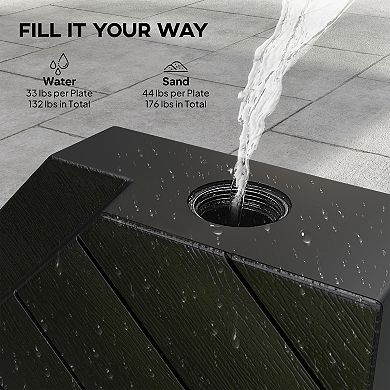 Outsunny Cantilever Umbrella Weights 132 lb. Water or 176 lb. Sand,