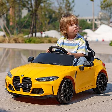 Qaba Bmw M4 Licensed 12v Ride On Car With Handle Attachment
