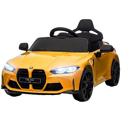 Qaba Bmw M4 Licensed 12v Ride On Car With Handle Attachment