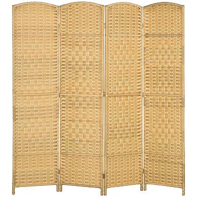 Homcom 4 Panel Room Divider Hand-woven Freestanding Partition